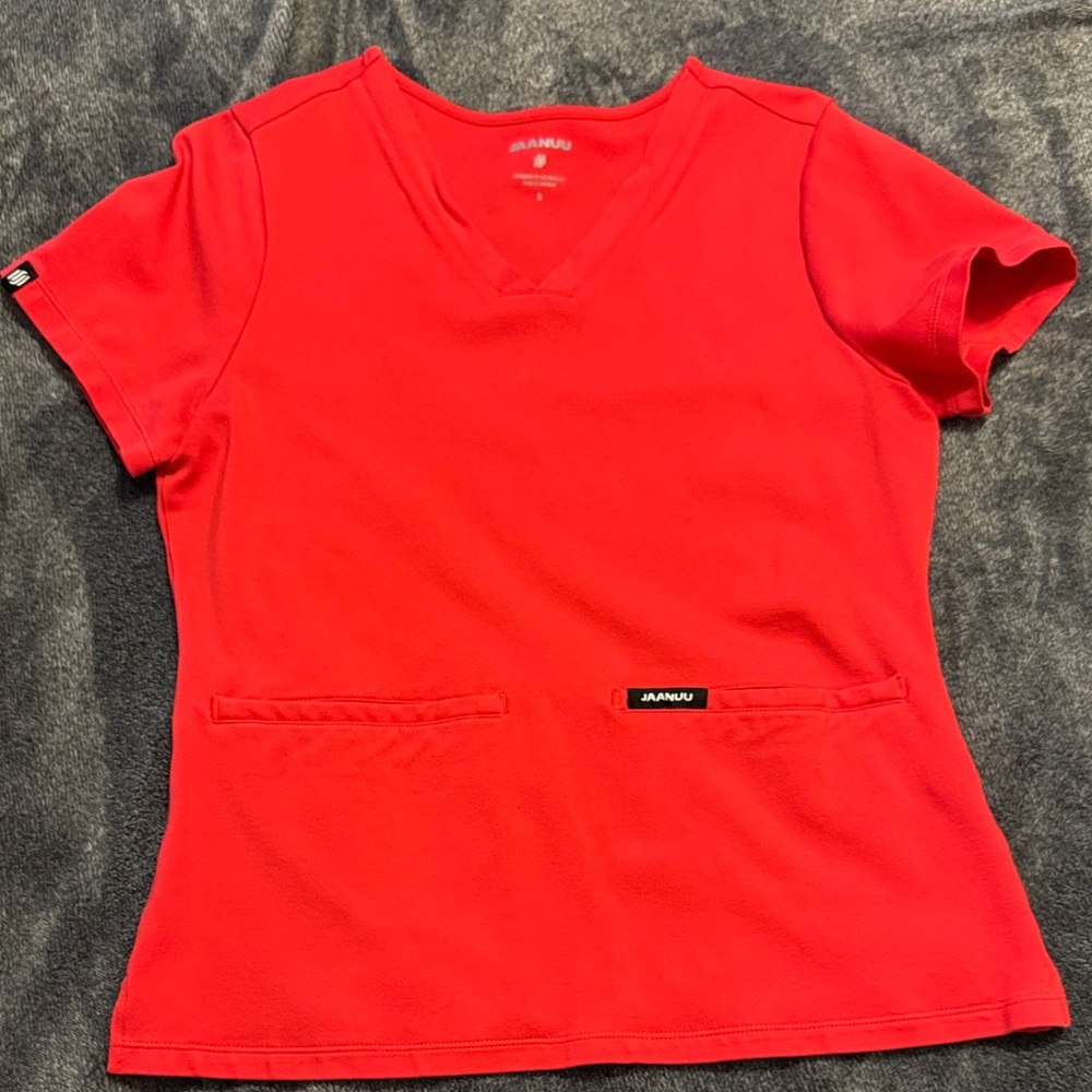 Jaanuu Women's Bright Red Short Sleeve Top
